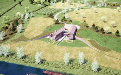 Contemporary countryside home beside canal, designed with sustainable architecture and landscape integration, featured in Architecture Magazine — showcasing modern rural living and contextual design harmony