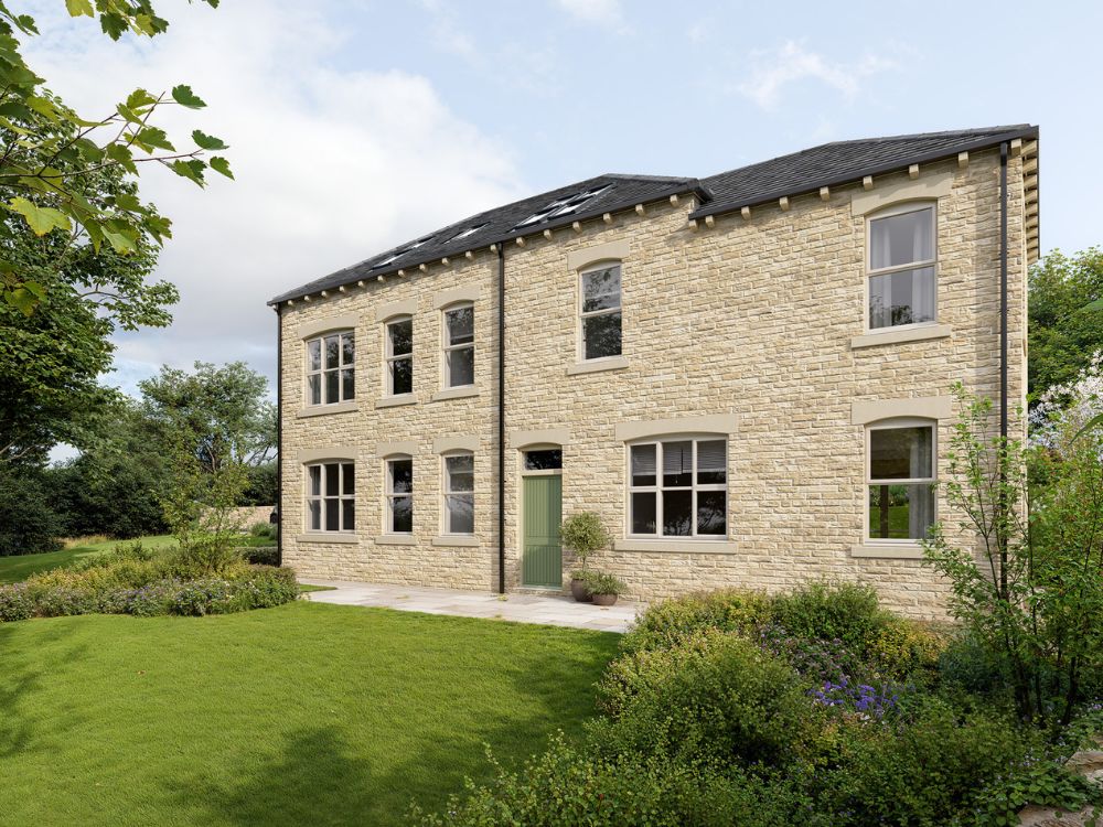 right hand front elevation of new build for the built environment