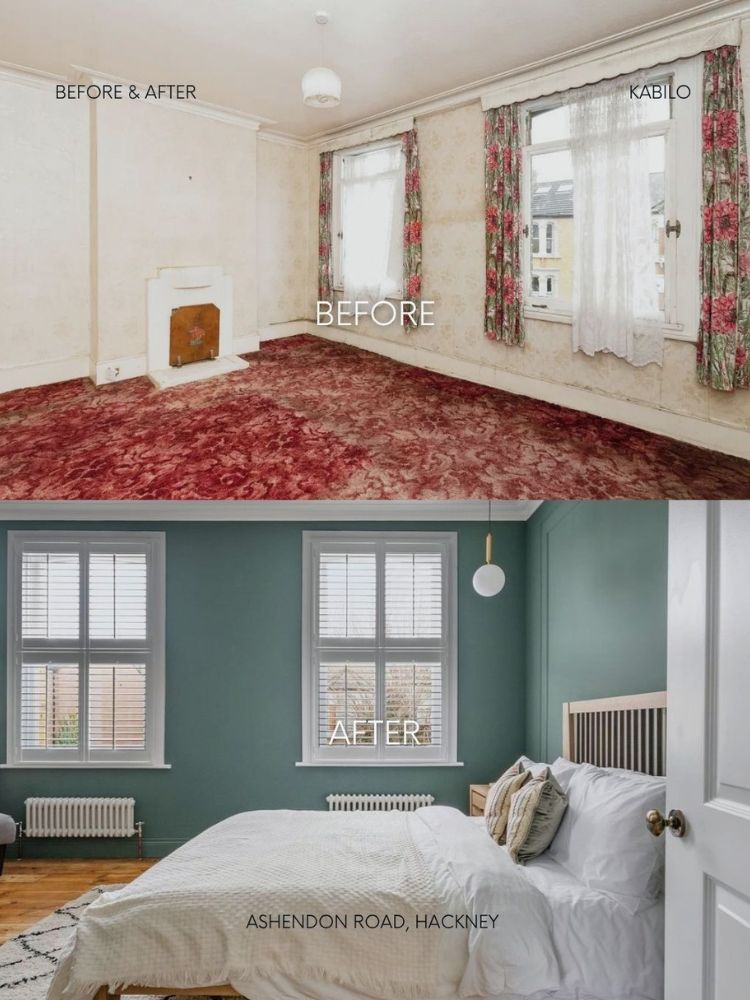 before and after image of spare bedroom featured in the built environment network