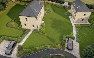 aerial cgi of new build for the built environment