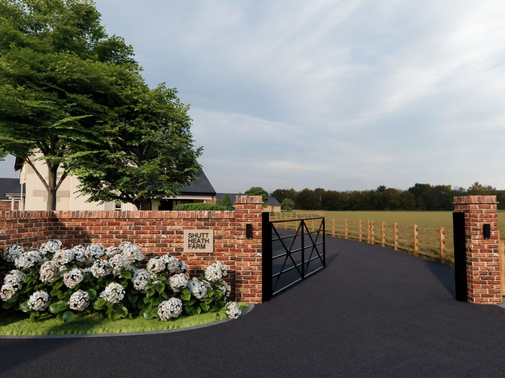 shutt heath farm gated entrance by the built environment network