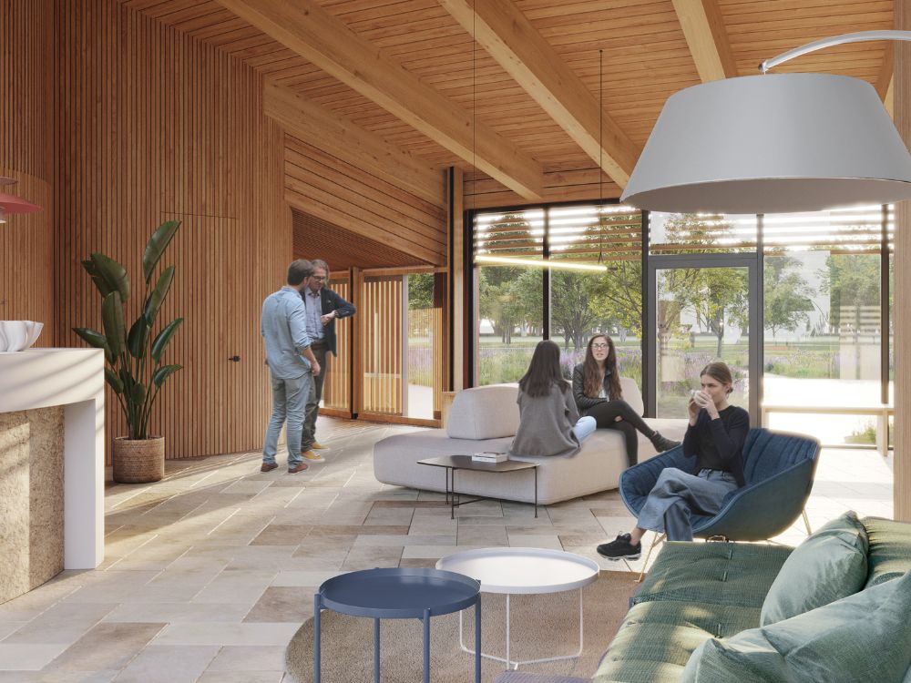 internal oak seating area as seen in the built environment network