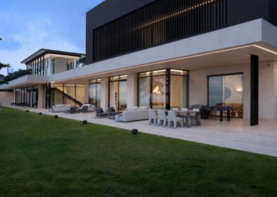 dusk front image of lebanon villa for the built environment